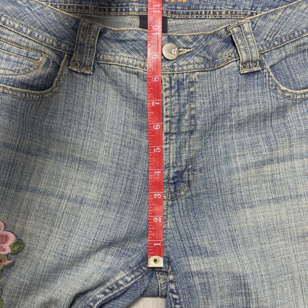 D.Jeans Women Size 14 Medium Wash Floral Embroidered Bootcut Denim Jeans Y2K VTG - Picture 6 of 9